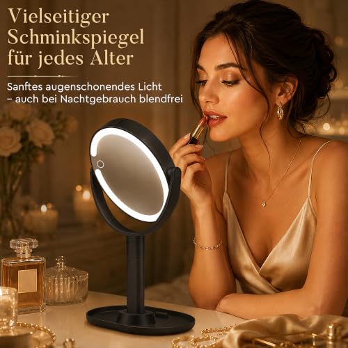MOMOKUBA Kosmetikspiegel mit Beleuchtung, Vergrößerungsspiegel mit Licht 30fach, Kosmetikspiegel mit Vergrößerung 7"… – Ansicht 4