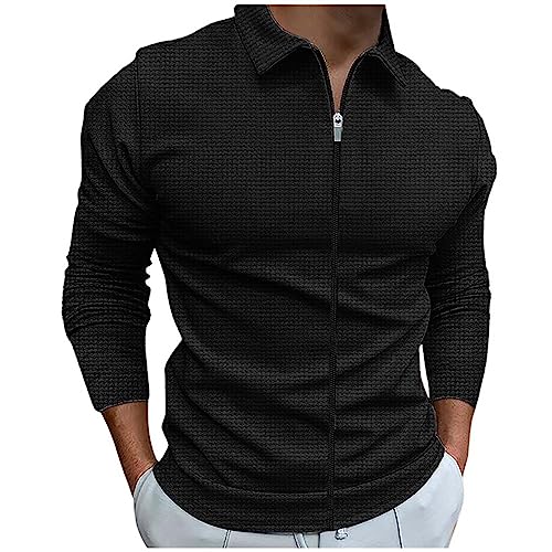 T-shirt manches longues homme tendance veste légère décontractée zippée gaufrée