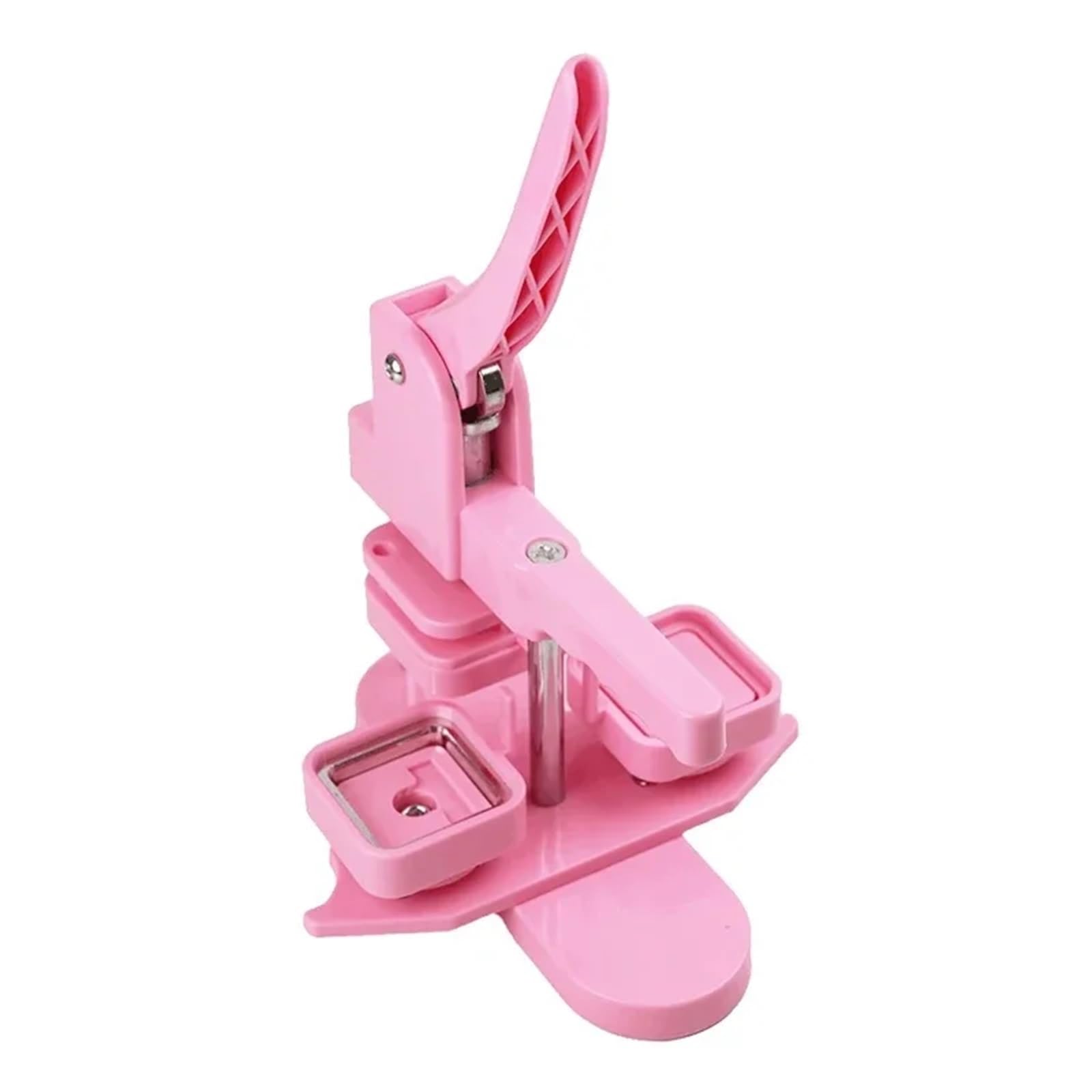 Button Maker Máquina rotativa para hacer botones con forma de insignia cuadrada de ABS de 50 x 50 mm para hacer imanes blandos de refrigerador Maquina Hacer Chapas(Pink)