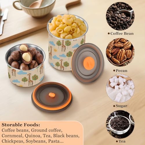 Contenedor hermético de acero inoxidable beige con diseño infantil para café 900ml miniatura 5