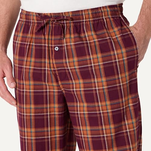 Image of Amazon Essentials Men's Cotton Poplin Straight-Fit Pajama Pants with Pockets, Elastic Waist, Drawstring