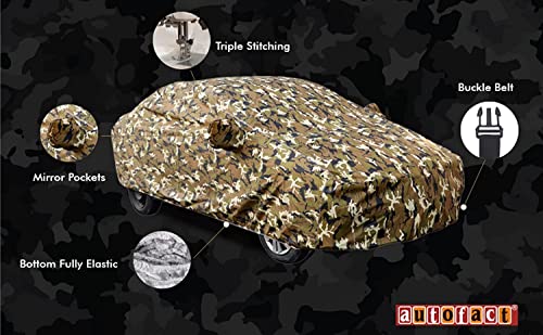 Image of Autofact 100% Waterproof Car Body Cover Compatible with Tata Altroz (2020 to 2022) Including Mirror Pockets (Camouflage Design).