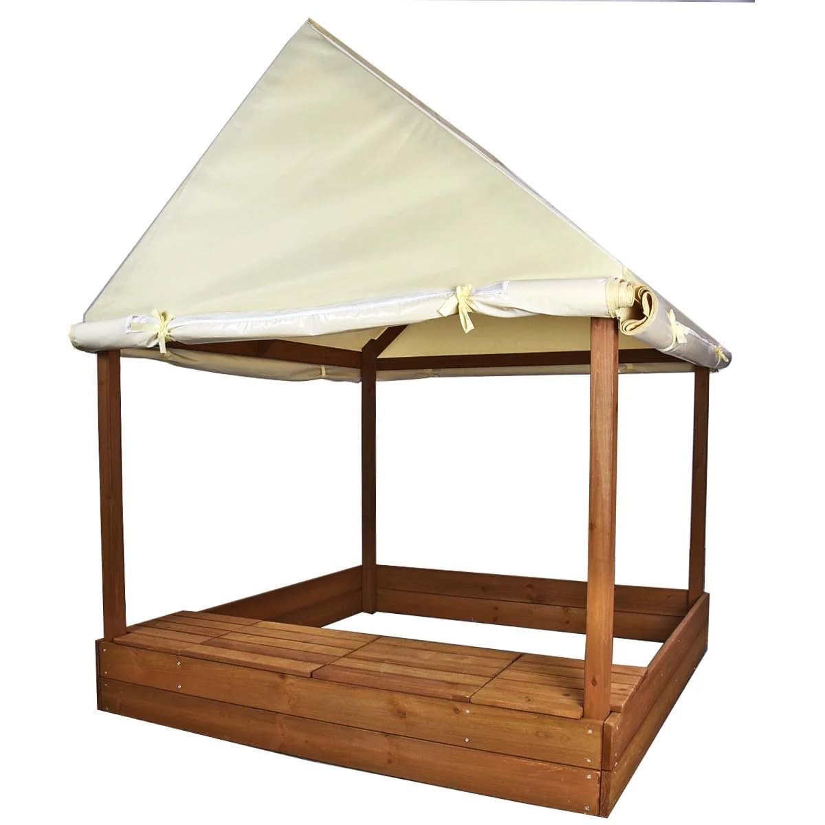 Meppi Sandkasten XXL mit Dach und Seitenwänden flexibel einsetzbar - Sandkiste Sandbox aus solidem Holz für Kinder
