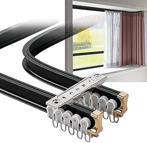 Heavy Duty Flexible Curtain Track - 5M (16.4Ft) Bendable Blue Curtain Rod for Easy Installation, Perfect for Home & Office Window Treatments, Innovative Design for Versatile Use