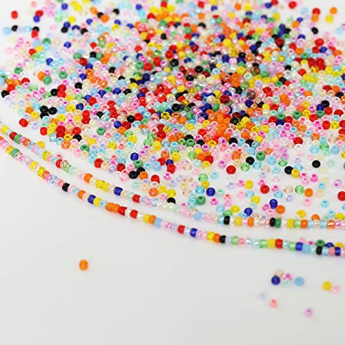 Bala&Fillic Size 2mm Glass Seed Beads About 21600pcs in Box, 12/0 Craft Seed Beads for Jewelry Making (900pcs/Color, 24 Colors)