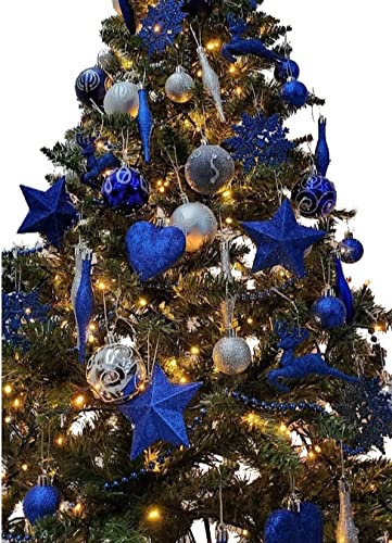 Simply Products Pack of 6 - Hanging Glitter Reindeer Christmas Tree Decorations - 2.2cm x 9.5cm (Royal Blue) - Image 2
