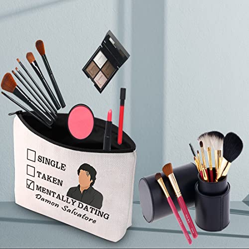 Vampire Tv Show Makeup Bag Single Taken Mentally Dating Damon Cosmetic Bag (Single Taken -B), 23 cm x 17 cm - Image 2