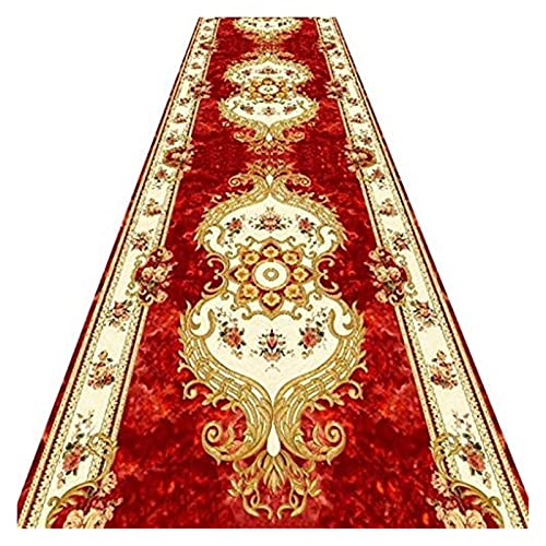 LXESWM Tapete Runner Rug Hallway Hall corredores elegante corredor de tapetes para escadas de corredor, corredor da cerca vermelha do Hall Commercial Clássico (tamanho: 90 × 400 cm)