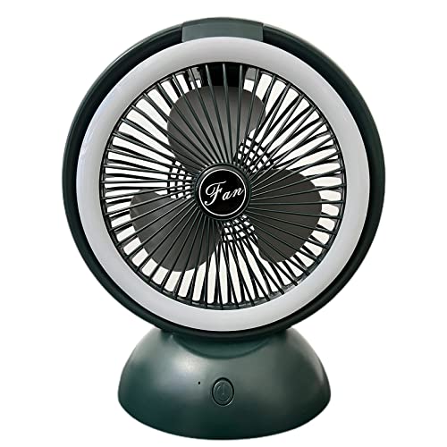 Ventilador de camping para combatir el calor en tiendas de campaña con luz LED y USB recargable