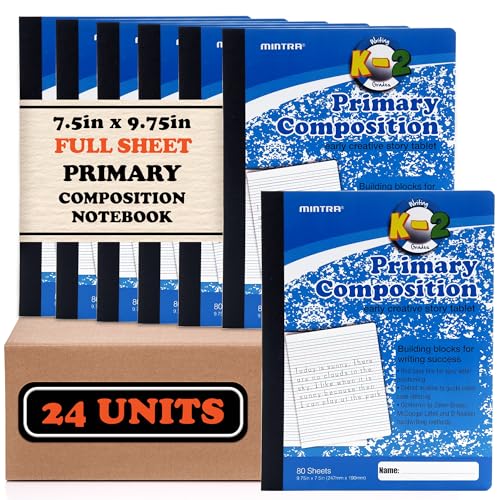 Mintra Primary Composition Notebook, 24 units 6-4 Pack (Blue Cover)