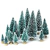 LOVEINUSA 34Pcs Mini Sisal Snow Frost Trees, Bottle Brush Trees 5 Sizes Christmas DIY Decoration Home Table Top…