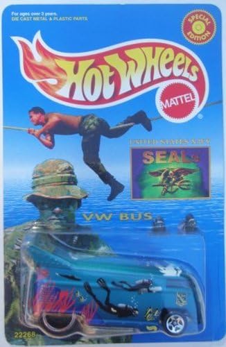 Hot Wheels Vintage United States Navy Seals Drag Bus Special Edition Seals Stamp Card '99 Scale 1/64