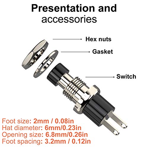Interruptor momentáneo NC de 250V 1A con mini botón pulsador SPST para control preciso 4