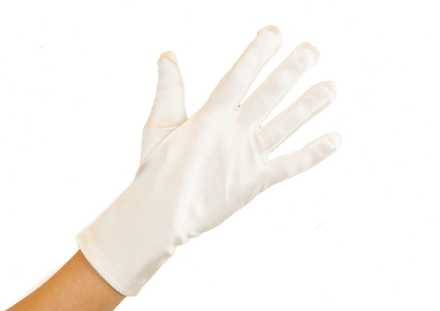 Mytoptrendz Women's Ivory Cream Mytoptrendz® Plain Satin Wrist Length Gloves Ivory