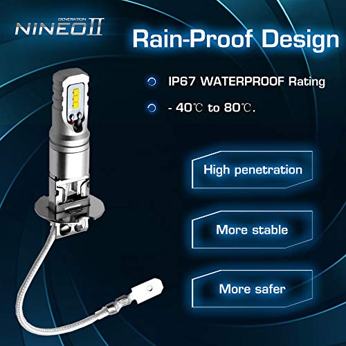 Nineo H3 Led Fog Light Bulbs - Csp Chips 6500K 800Lm Cool White Extremely Bright - Pack Of 2 #TOP4