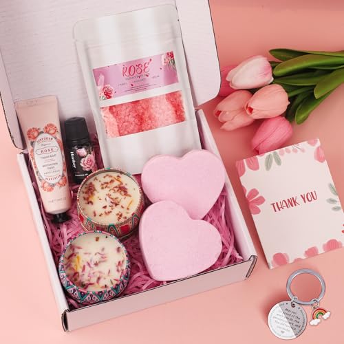 Thank You Gifts for Women, 9-Piece Rose Pamper Set – Luxury Relaxation Bath & Spa Hamper, Ideal Birthday Gift Box for Best Friend, Mum, Sister, Teacher, Unique Appreciation Presents(Thank You) - image 2