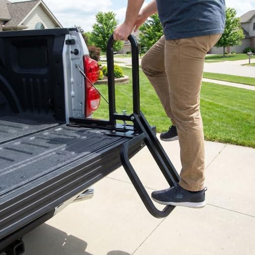 Foldable Pickup Truck Tailgate Step Ladder, Universal Fit, 300 LBS Load Capacity, Easy Install