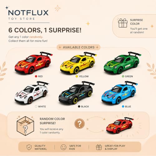 Image of Porrsche 911 GT3 RS Diecast Metal Pull Back Toy Car, 1:64 Scale Collectible Model for Kids and Collectors [Random Colour] [Pack of 1]