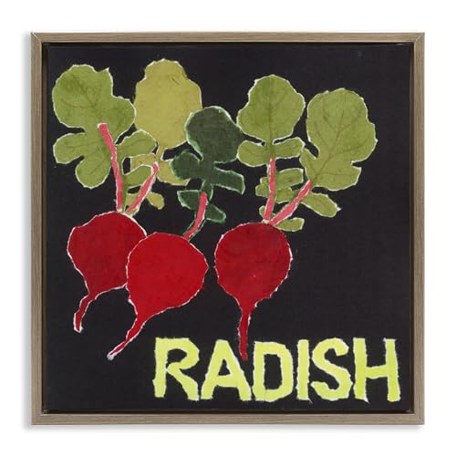Radish Vegetable Still Life, 17 x 17 Inch Canvas in Floater Frame