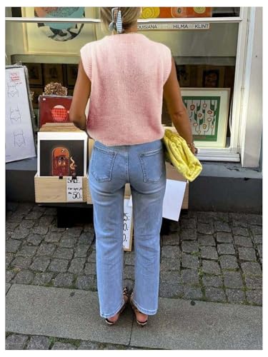 Verdusa Womens Sweater Vest Oversized Mock Neck Lightweight Sleeveless Furry Knit Tops 2025 Trendy Fall Outfits2