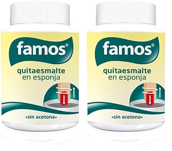 Famos Quitaesmalte Instant Con Esponja, Neutro, 75 Mililitro, 75 mililitro, 1 (Paquete de 2)