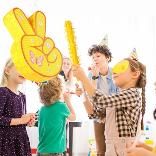 Waenerec HIPPIE PINATA With Pinata Stick & Hanging Loop Daisy Flower Pinata Mexican Pinata Game For Young Wild And Three Party Decorations Girl Groovy Birthday Party Decorations Supplies thumb #8