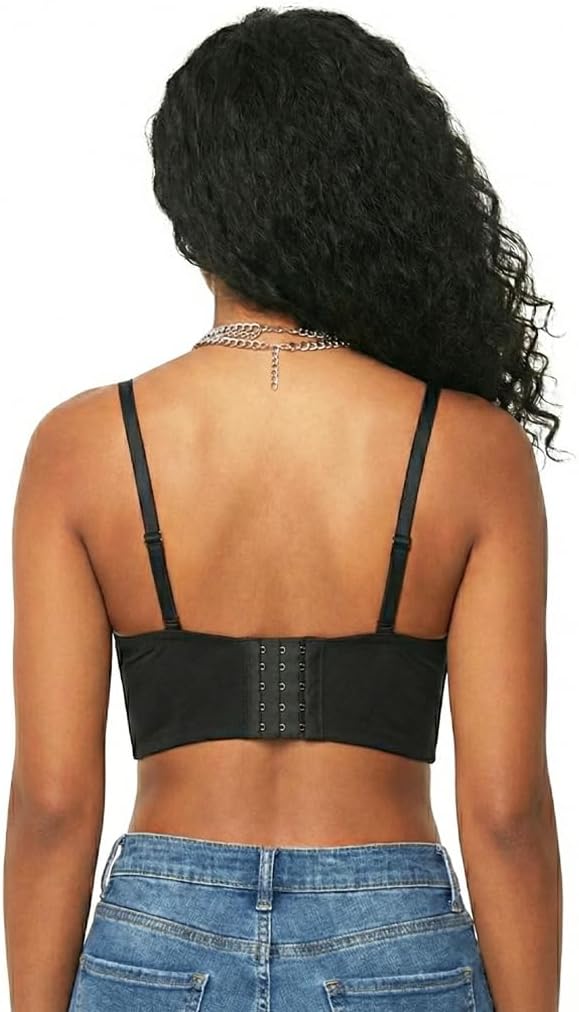 Women Spiked Studded Punk Goth Rivet Bustier Corset Crop Tops - Image 5