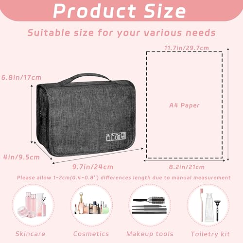 Image of Toiletry Bag Travel Bag with Hanging Hook for Women and Men,Black