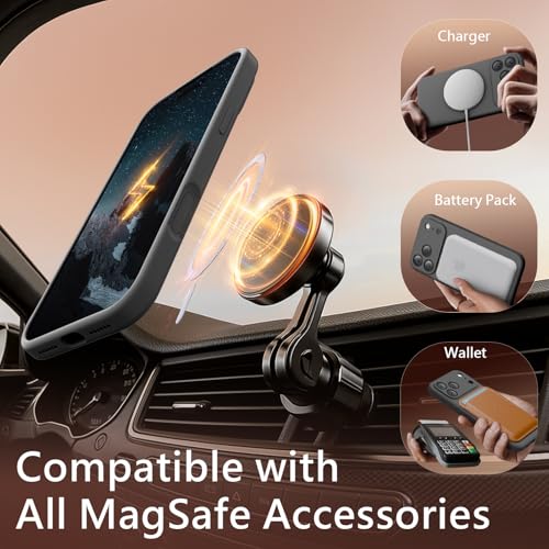 Image of FireNova Magnetic for iPhone 17 Pro Max Case, Compatible with MagSafe, [Integrated Silicone Camera Control Button] [Camera Protection] Anti-Scratch Microfiber Lining Phone Case, 6.9 inch, Space Gray