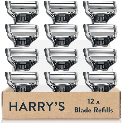Harry's Original Razor Blades Refill, (12) Razor Head Refills with Precision Trimmer, 5 Anti-Friction Shaving Blades, Compatible with 'Harry's Original' Razors for Men