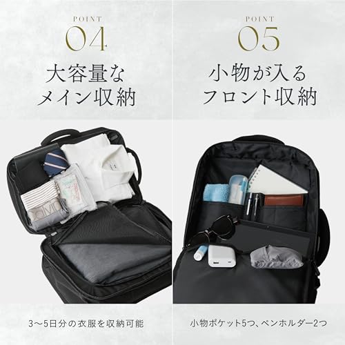 グレヴィオ ビジネスリュック 2way 3way 薄型 大容量 拡張機能付き 撥水 キャリーオン 軽量 リュック メンズ バックパック USB 黒 グレー ネイビー ブラック の商品画像 5