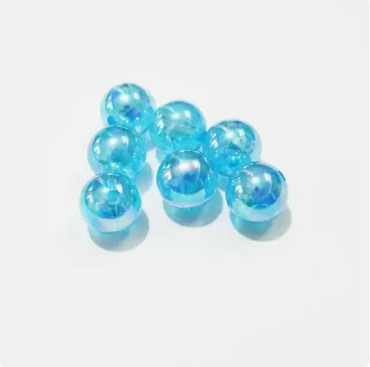 Cuentas AB chapadas en acrílico transparente de 6 mm/8 mm/10 mm/12 mm para joyería DIY/diseño hecho a mano-azul-10 mm 900 piezas por bolsa