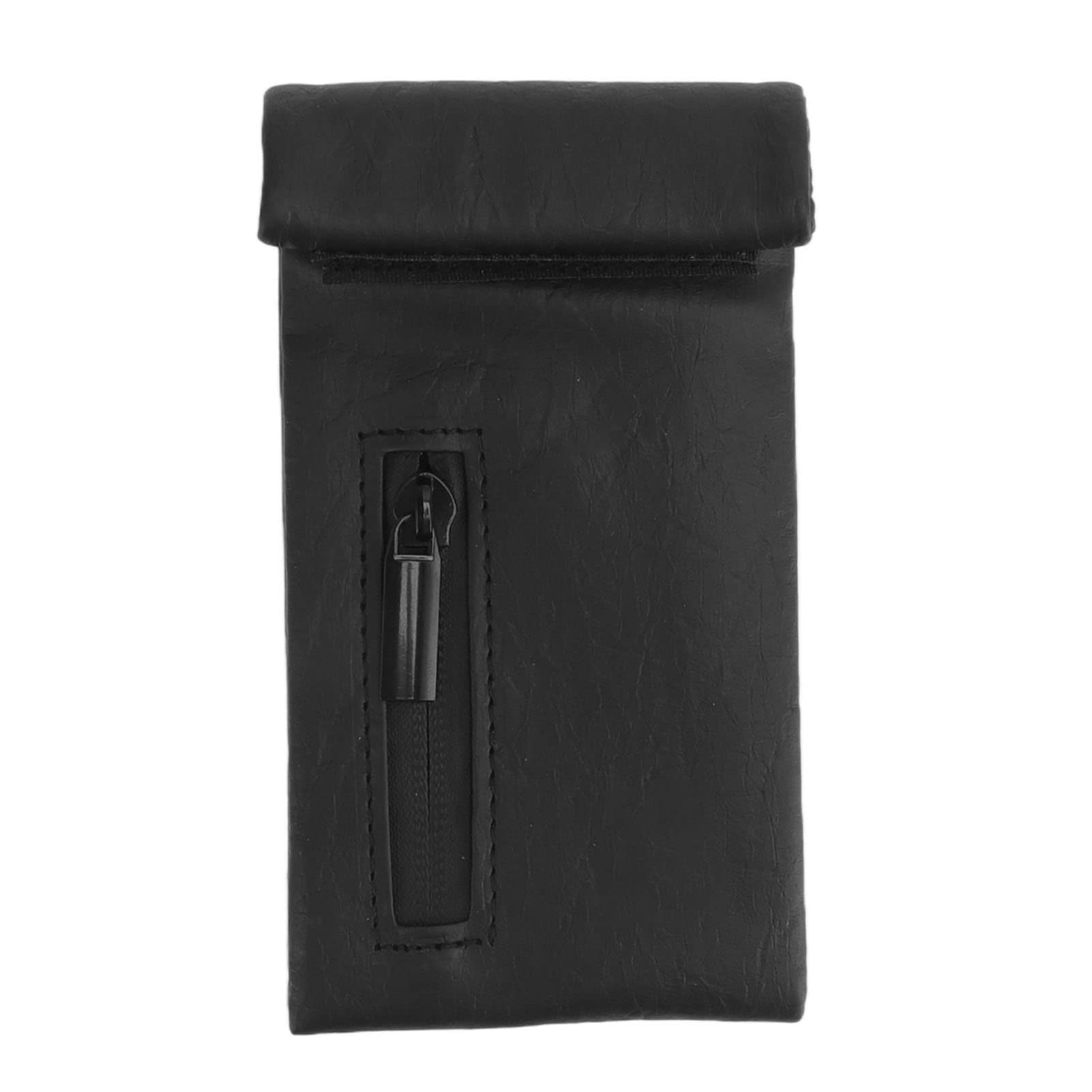 Smell Proof Bag with PU Leather, Resealable Mylar Bags Sealable Foil Pouch Bags for Packaging, PU Leather Waterproof Multipurpose Storage Bag Outdoor Travel Odor Proof Stash Bag