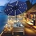 Blissun 9 ft Solar Umbrella 32 LED Lighted Patio Umbrella Table Market Umbrella with Tilt and Crank Outdoor Umbrella for Garden, Deck, Backyard, Pool and Beach (Navy Blue)
