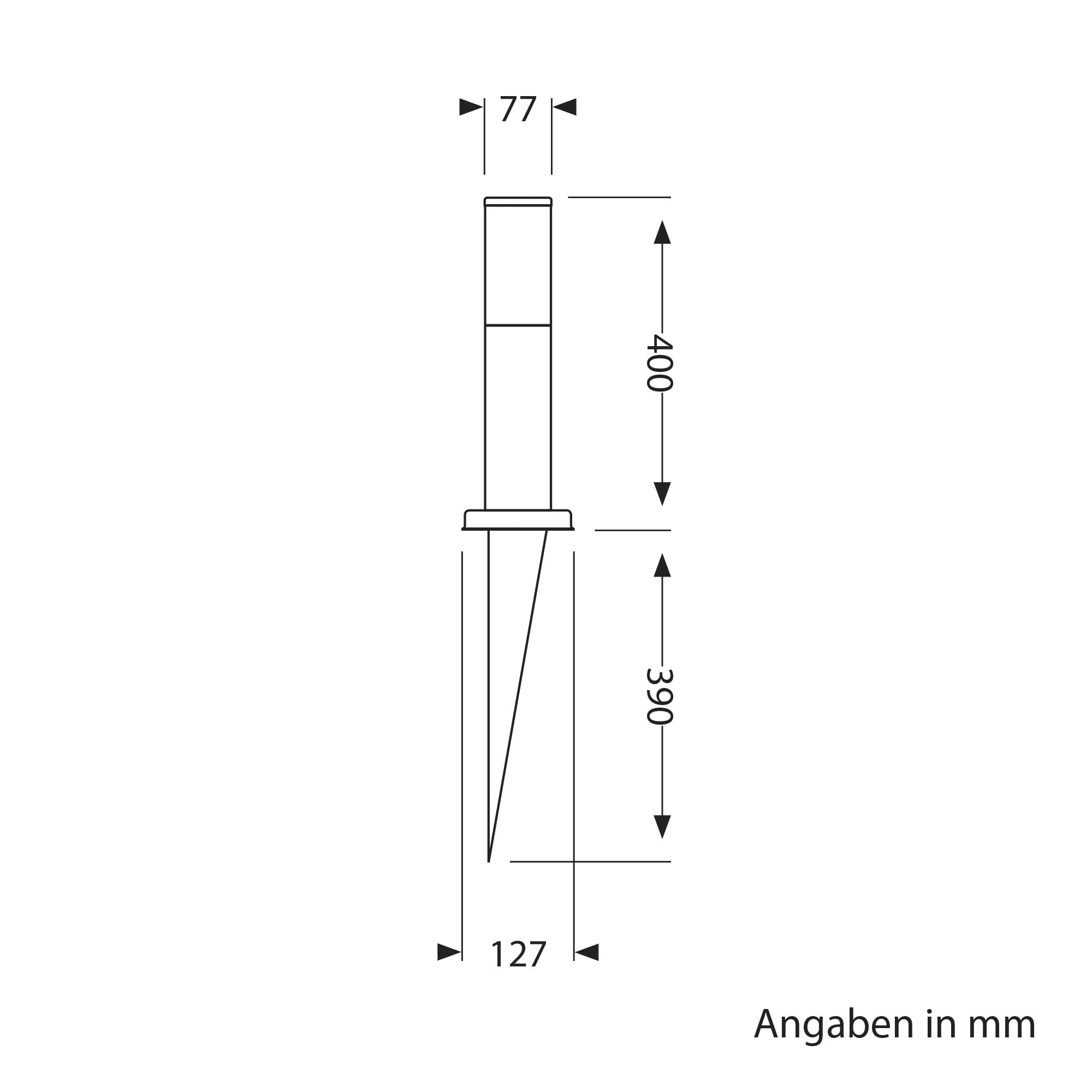 ledscom.de 2x Pollerleuchte PORU mit Erdspieß und 2m Kabel für außen, 39cm, grau (Stein-Optik), inkl. E27 Lampe 471lm, extra-warmweiß