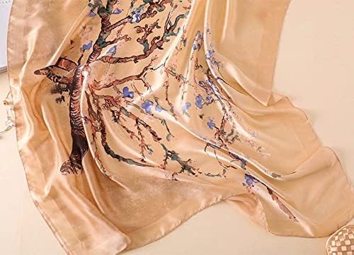 Image of Floral Printed Silk stole | silk Scarf for Women | stylish silk stole for women | Soft Lightweight Stole, Shawl & Neck Wrap | Scarf for Wedding, Party, Travel & Casual Wear