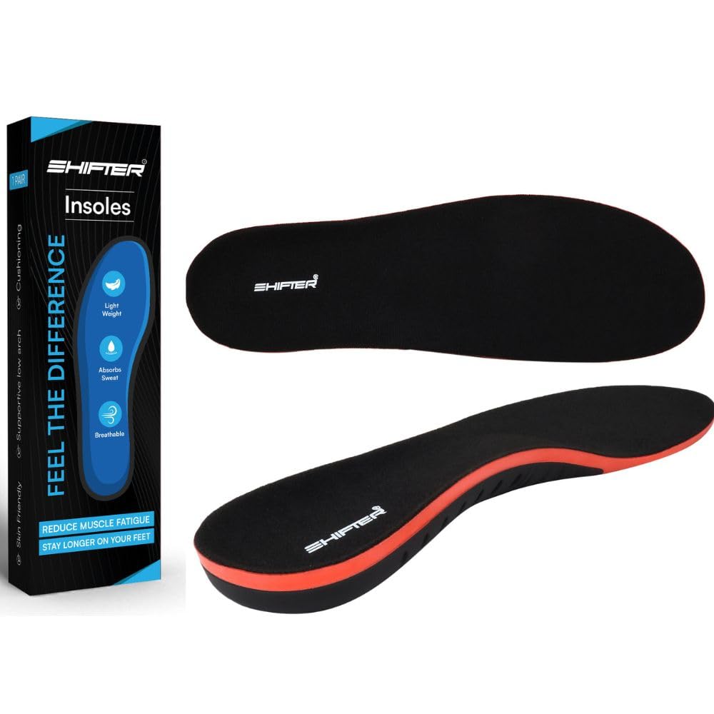 Shifter Max Comfort Arch Insole Elastic Shock Absorbing Height Increasing Sports Shoe Insoles For Men And Women Soft Breathable Orthotic Replacement Inserts Size (UK 7-12) (Large (UK 9-12)) (B0D7VQ4WXH) Amazon Price History, Amazon Price Tracker