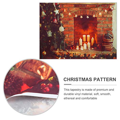 Lurrose Natal Lareira Pano de Fundo Natal Árvore Estrela Luz de Velas Decoração Vinil Foto Fundo par