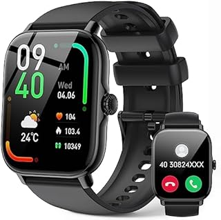 Smartwatch Herren Damen mit Telefonfunktion - 1,85 Zoll Touchscreen Smart Watch, 111+ Sportmodus IP68 Wasserdicht Fitnessuhr mit Herzfrequenzmonitor Schlafmonitor Schrittzähler für iOS Android