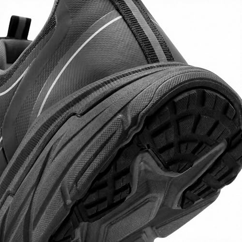 Image of Men's Slip on Walking Sneakers - Lightweight Running Shoes - Cushioned Comfort for Gym, Training, Tennis, Workout - Athletic Fashion - Black /Beige Size 6.5-13