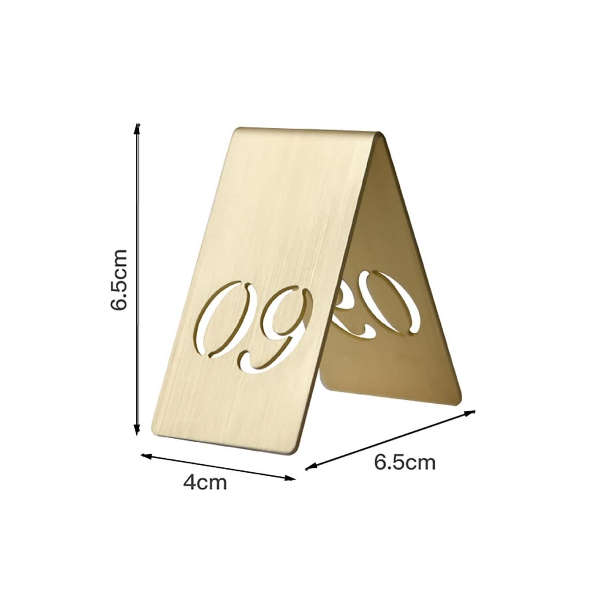 Números de mesa de latón 1 20 placas de doble cara para escritorio de pie de 6.3 x 3.8 cm, para bodas, cumpleaños, bares, cafeterías, hoteles, tarjetas de asiento reservadas, decoración de restaurante