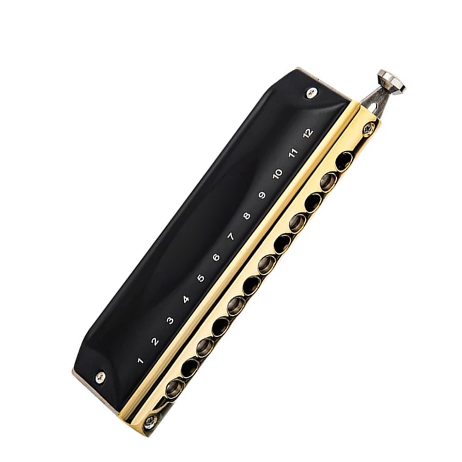 Harmonijka diatoniczna, Black Gold Chromatic Harmonica 12 Holes 48 Tone C Key Professional Harmonica Playing Musical Instruments harmonica Beginners