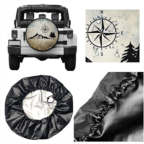Nature Mountain Compass Spare Tire Cover Wheel Protectors Weatherproof Universal for Trailer Rv SUV Truck Camper Travel Trailer 14" 15" 16" 17" - Image 3