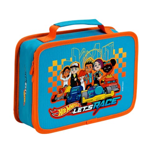 Theo Klein 9682 Hot Wheels Let's Race Bolsa para Coches | Bolsa Textil para Guardar 12 cochecitos con Bandas elásticas y Bolsillo de Malla | para niños a Partir de 3 años