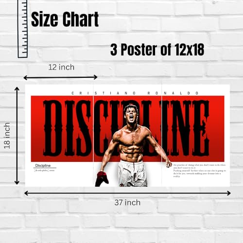 Image of Good Hope - Footballer Ronaldo Split Poster - Football Player Motivation Wall Art Soccer Football Player Motivational Design Paintingfor boys Bedroom living room Home GYM Sports gaming Office Men wall decoration (12x18 Inch posters without frame framed)