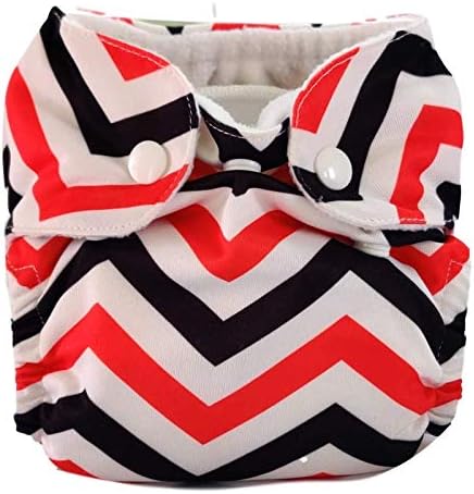 Apple Blossoms New Born All-in-One Style with 2 Natural Bamboo-Cotton Inserts (Slim Chevron)