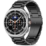 Mastten 304L Edelstahlband Kompatibel mit Samsung Galaxy Watch 8 Armband 44mm 40mm - Metall Band Verstellbar für Galaxy Watch 8 Classic Armband - Business Band für Herren Damen, Schwarz