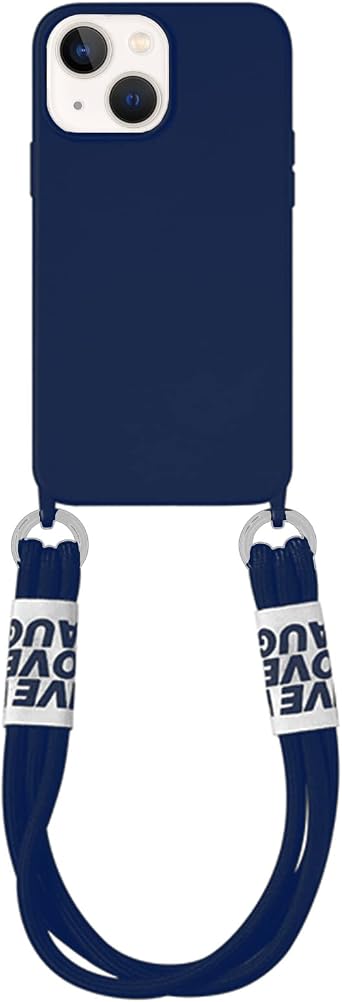 Phone Lanyard Case for iPhone 14 Pro Max Silicone Case, Universal Lanyard Adjustable Wrist Strap Case Protective Slim Phone Cover Navy Blue, iPhone 14 Pro Max