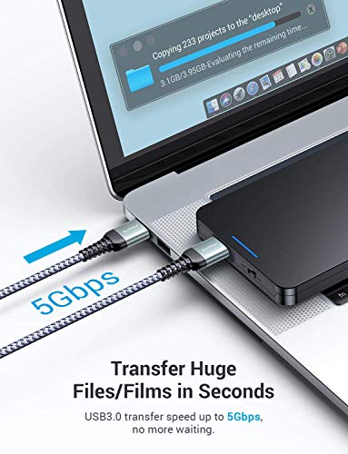 Image of AINOPE USB to USB Cable, 10FT*2Pack USB 3.0 A to A Male to Male Cable [Never Rupture] Double End Type A Cord for Data Transfer, Compatible with Hard Drive Enclosures, Laptop Cooler, KVM, DVD Player