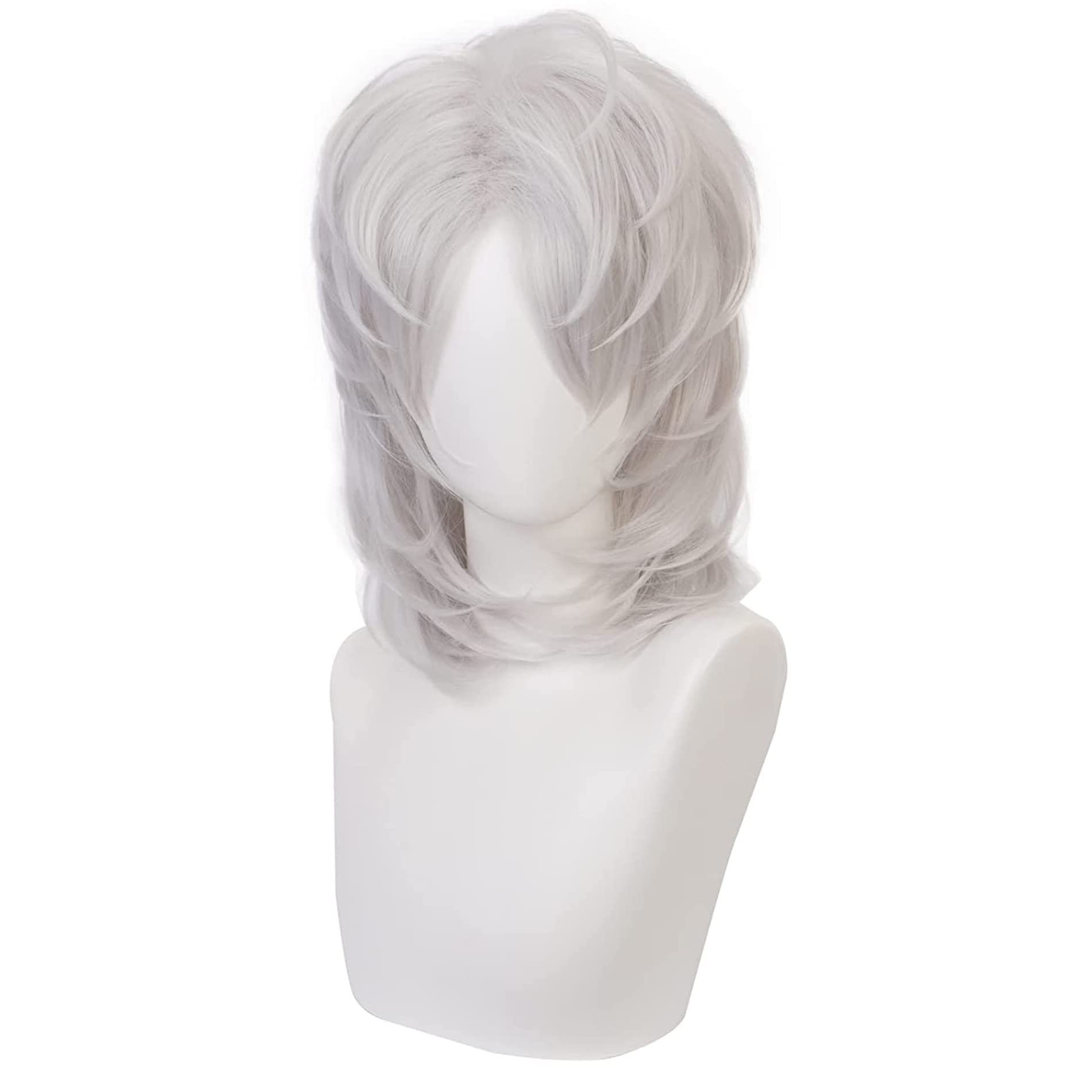 maysuwell Anime wig Cosplay Wigs Silver short hair for Men Women for Halloween,carnival,Costume Party with Wig Cap